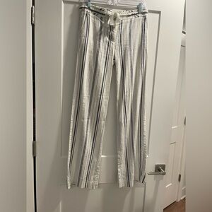 BCBGMaxAzria Navy and White Striped Pants